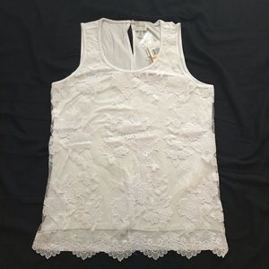 Cupio White lace sleeveless top